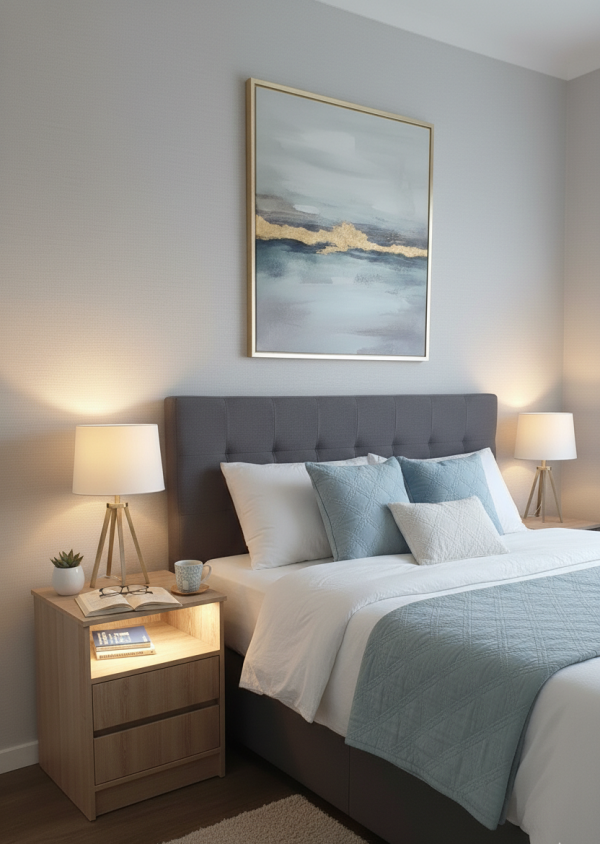 Mesa de noche con luz LED